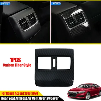 

Carbon Fiber Air Vent Cover Car Auto Rear Seat Armrest Overlay Trim Decor For Honda Accord