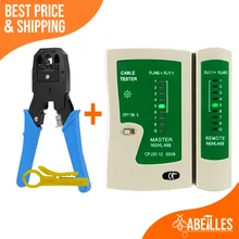Testeur de câble réseau + outil de sertissage RJ45 RJ11 RJ12, pince de coupe de câble