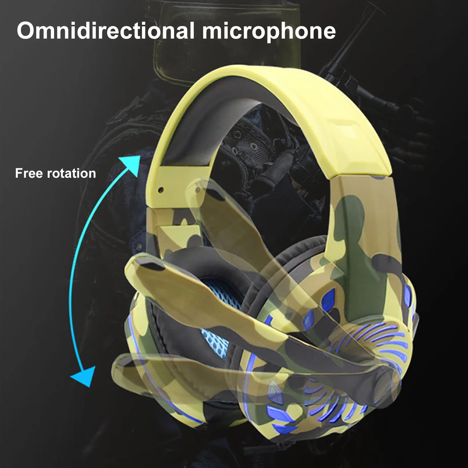 Wired Stereo Sound LED Light Gaming Headset Noise Canceling Earphone Headphone