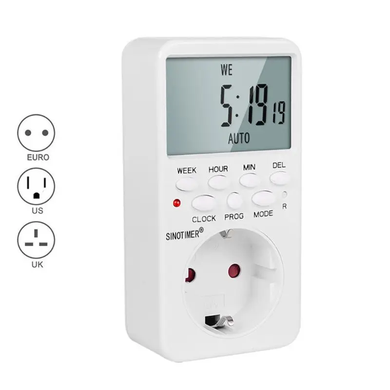 

Electronic Digital Timer Socket with Timer Switch Control Programmable Timer Socket EU UK US Plug