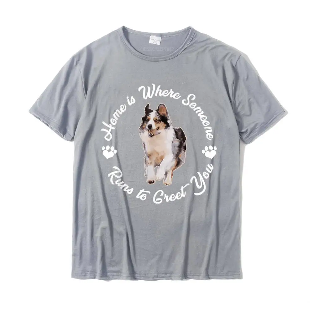 Simple Style Geek Tees Short Sleeve for Adult 100% Cotton Labor Day O-Neck T-Shirt Funny Top T-shirts Plain Free Shipping Australian Shepard Home Shepherd Gift Aussie Dog Cute T-Shirt__MZ24092 grey