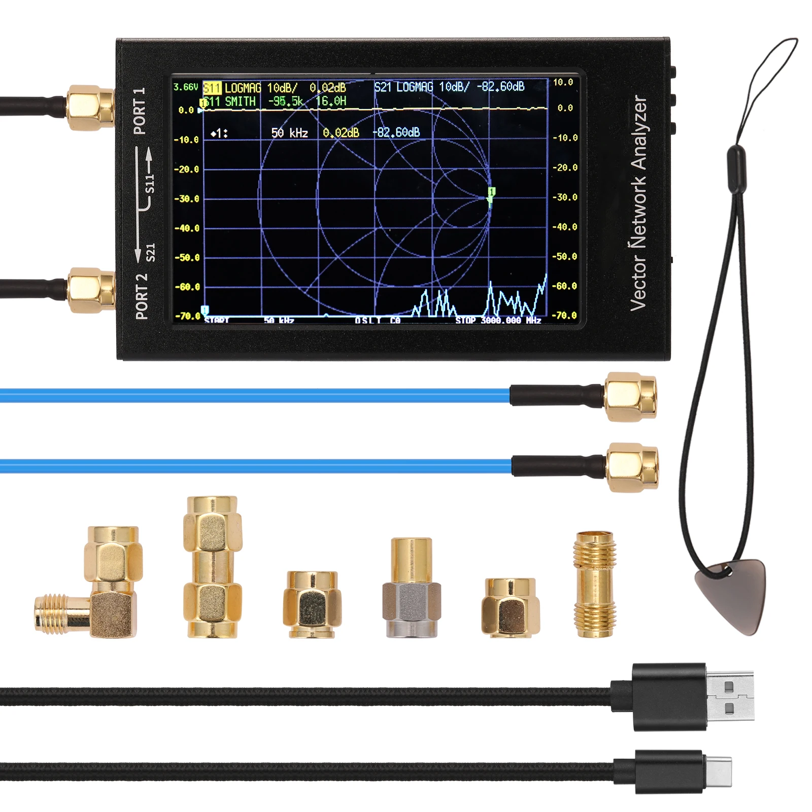 4.3 Inch IPS LCD Display Vector Network Analyzer S-A-A-2 Antenna Short Waves HF VHF UHF |