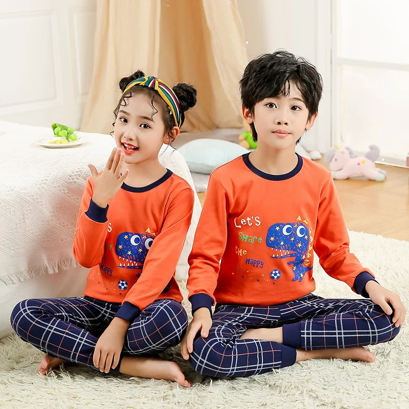 

New Children Cotton Pajamas Sets Winter Baby Girls Boys Clothes Cartoon Kids Sleepwear Long Sleeve Tops Pants Kids Pyjamas Set