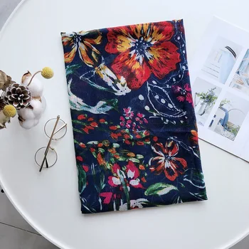 

National wind 2020 ladies spring and summer shawl scarf two with broken flowers hundred fashion long cotton comfortable scarf
