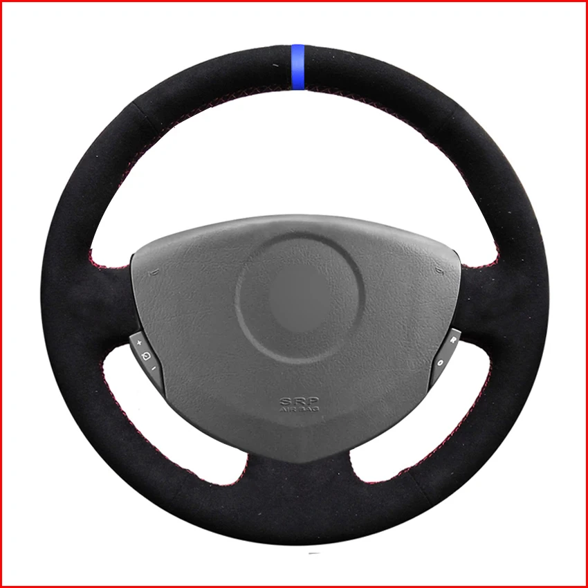 Black-Artificial-Leather-Steering-Wheel-Cover-for-Renault-Clio-2-2001-2005-Dacia-Sandero-2008