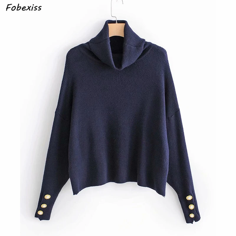 

Knitted Turtleneck Sweater 2019 Women Autumn Pearl knitted Pullover Sweater Winter Loose Female Jumper Casual Plus Size Pullover