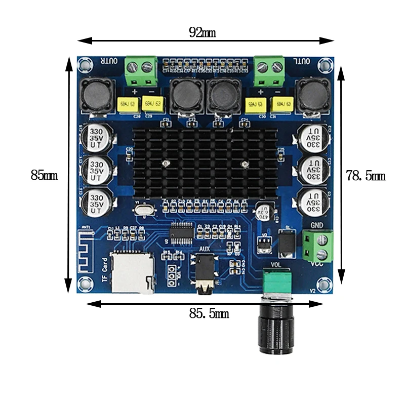 TDA7498 Bluetooth Плата усилителя двухканальный 2x100 Вт Цифровой аудио класса D Стерео усилители Поддержка TF карты AUX домашний кинотеатр