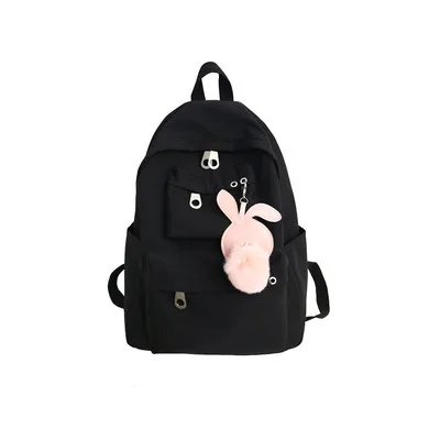 Japanese Harajuku girls backpack Korean version of sweet little fresh high school students backpack female travel backpack - Цвет: black