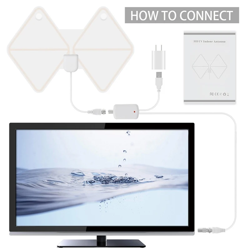 HDTV комнатная антенна летучая мышь цифровая ТВ 1080p 300 мм USB кабель для передачи
