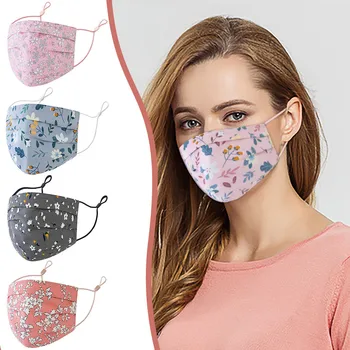 

1/3/5PCS Adult Women Dustproof маска для лица с принтом Adjustable Face Masks Washable Protect Anti-Fog Haze Face Mask Masque