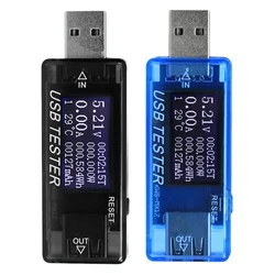 Fashion2pcs Mx17 Usb Multi Function Tester Voltmeter Ammeter Current Voltage Capacity Monitor - Black & Blue