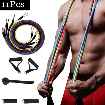

11Pcs Latex Resistance Bands Crossfit Training Exercise Yoga Tubes Pull Rope Rubber Expander Elastic Bands Fitness Equipment