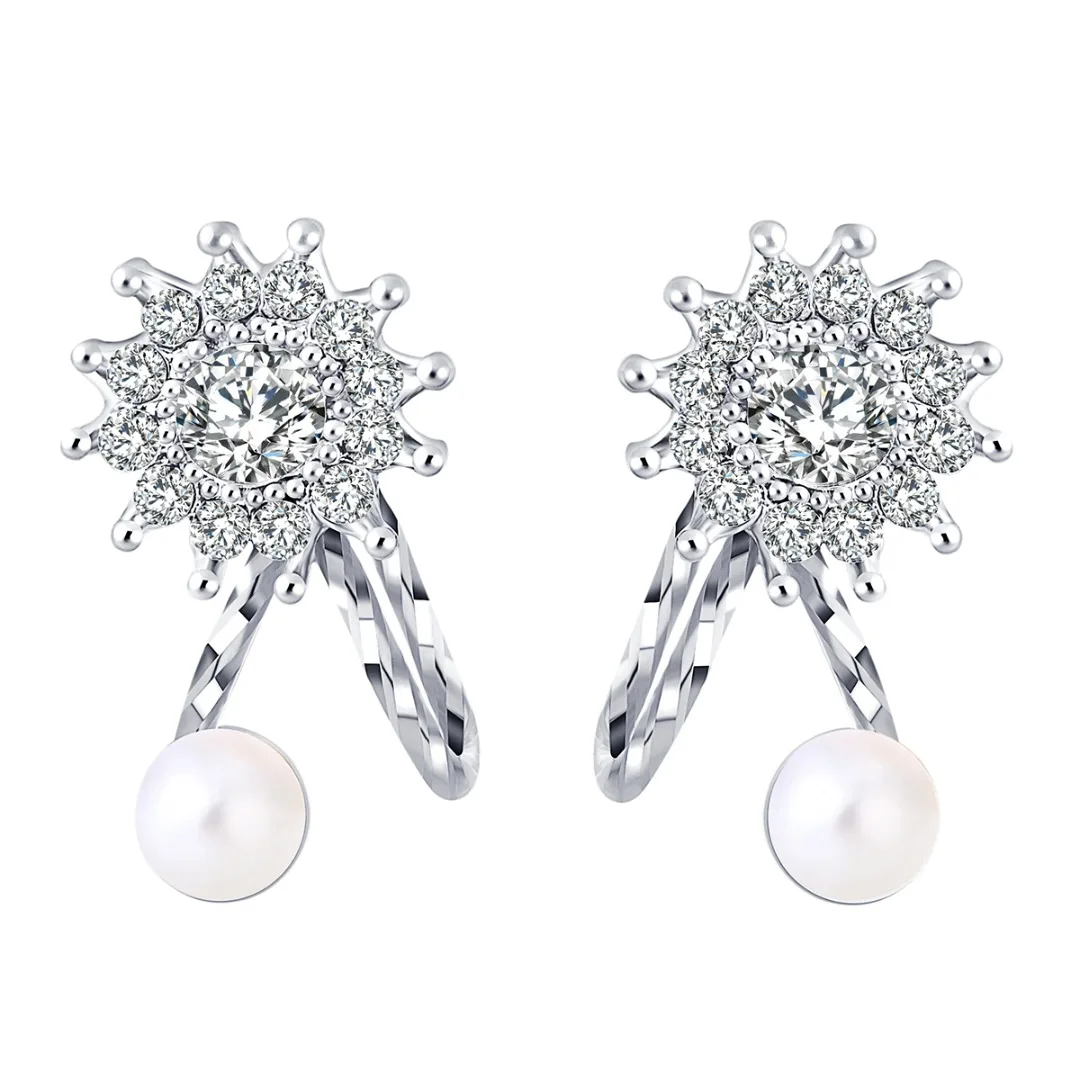 clip on or pierced valentine love heart charm and pearls COLOR CHOICE Details about / Earrings