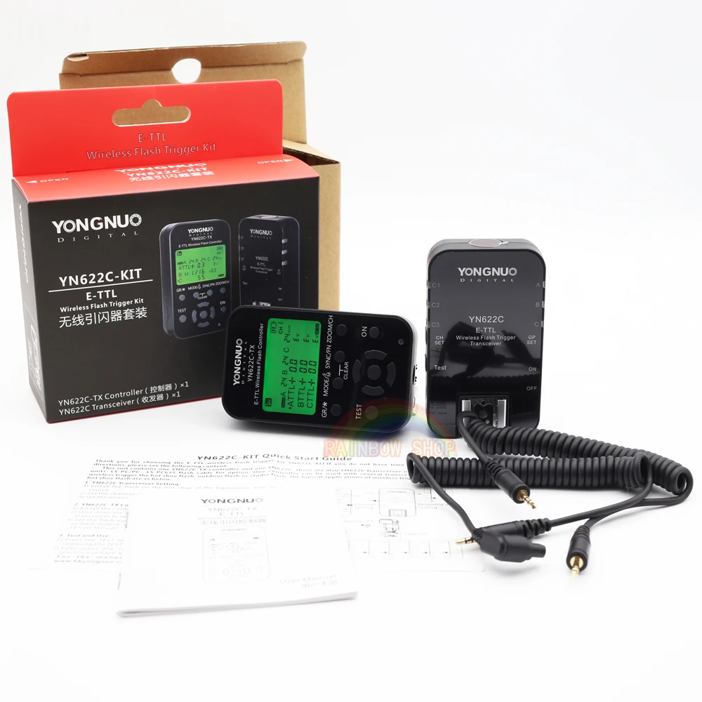 Беспроводная YONGNUO E-TTL триггером вспышки YN622C-KIT контроллера передатчика YN622C-TX+ YN622C приемопередатчик для Canon YN600EX-RTII