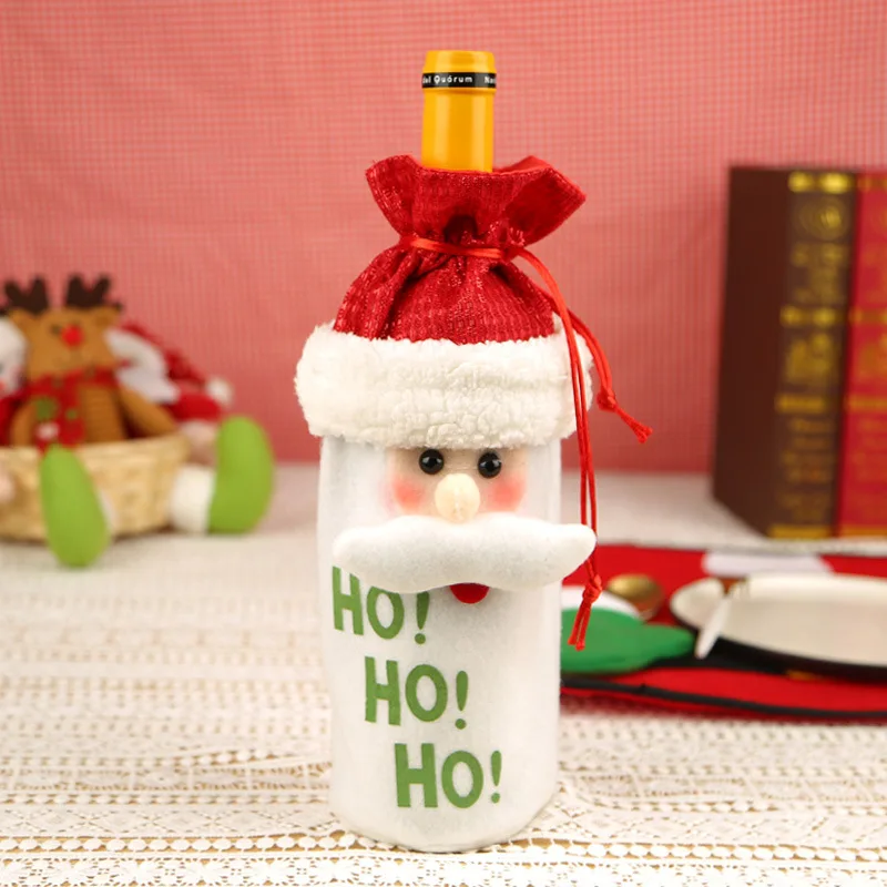 Santa 3 Рождественская бутылка вина сумки крышка рождественские аксессуары набор кукла Санта семья Ужин Декор украшения для рождественской вечеринки для дома - Цвет: Santa 3
