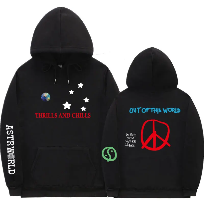Трэвиса Скотта для юношей и FashionHip хип-хоп с принтом Astroworld ощущений охлаждает