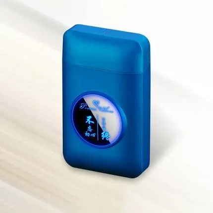 Металлический чехол для сигарет коробка с электрическая зажигалка с подключением к USB светодиодный логотип дизайн держатель для табака ветрозащитная электронная плазменная дуговая Зажигалка подарки - Цвет: With LED light4