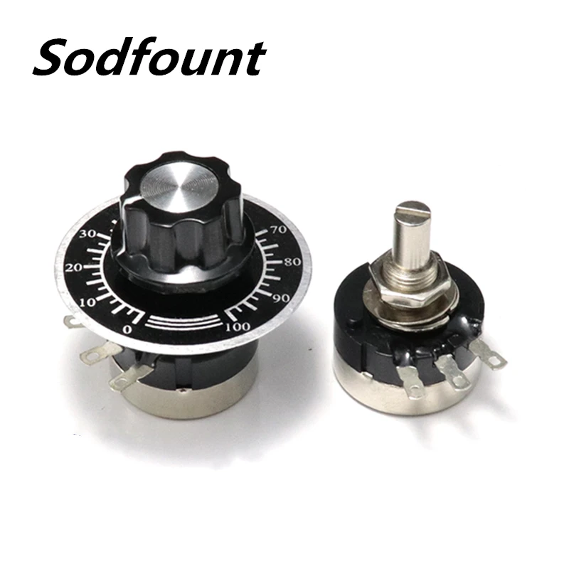 1pcs RV24YN20S single-turn carbon film potentiometer B102/B202/B502/B103/B203/B104 with scale knob | Обустройство дома