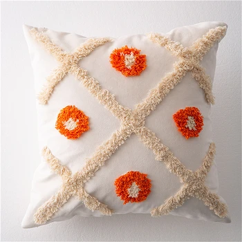 

Lulang Dutch fleece Tufted cute hug pillowcase, cushion cover 18x18, waist pillow backrest, living room sofa bedding decoration