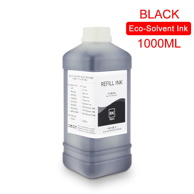 Solvente para Epson Dx10 da Cabeça de Impressão Garrafa Eco-tinta Dx4 Dx5 Dx6 Dx7 4800 4880 7880 Tinta Solvente Eco 9 Cores Estão Disponíveis 1000 ml - - Imagem 2