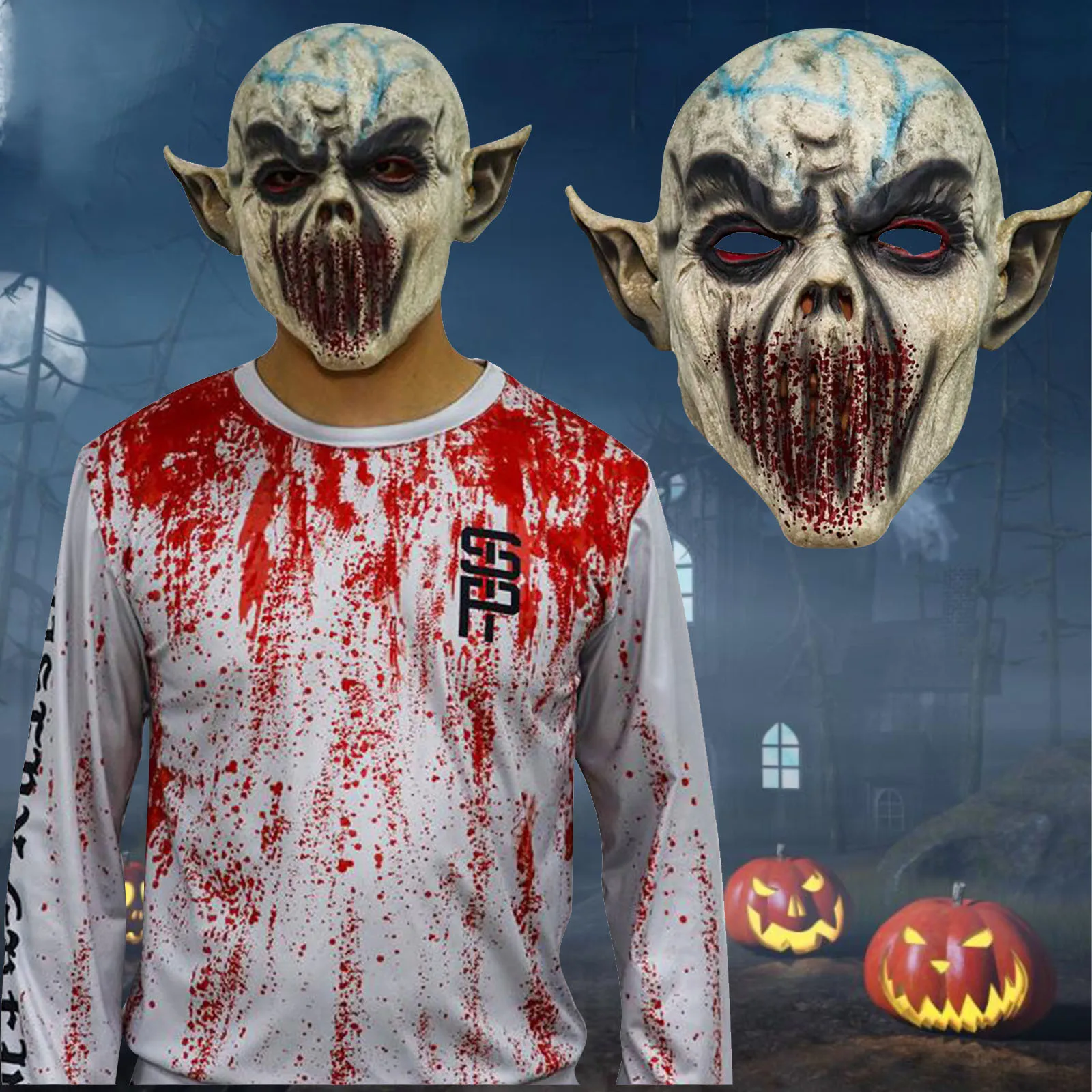 

Halloween Gift Skull Toy Hanging Ornaments Foam Skull Bride Clothes Bone Head Scene Layout Props Decorations Festival Party Toys
