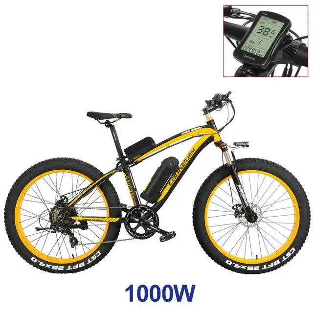 LCD 1000W Yellow Мощный электрический велосипед 1000 Вт 2 колеса внедорожные электрические велосипеды 500 Вт 48 в электрический снег электрические скутеры взрослые красный/желтый/синий - Цвет: LCD 1000W Yellow