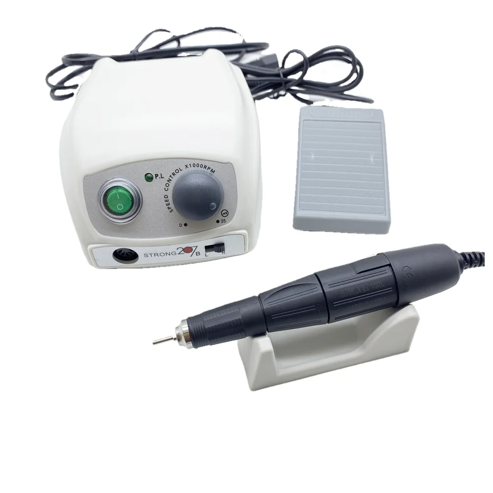STRONG 207b 65W control box 35000RPM Nail Drill Nails Art Tool Handpiece Nail File Equipment manicure machine Nail File Set 3