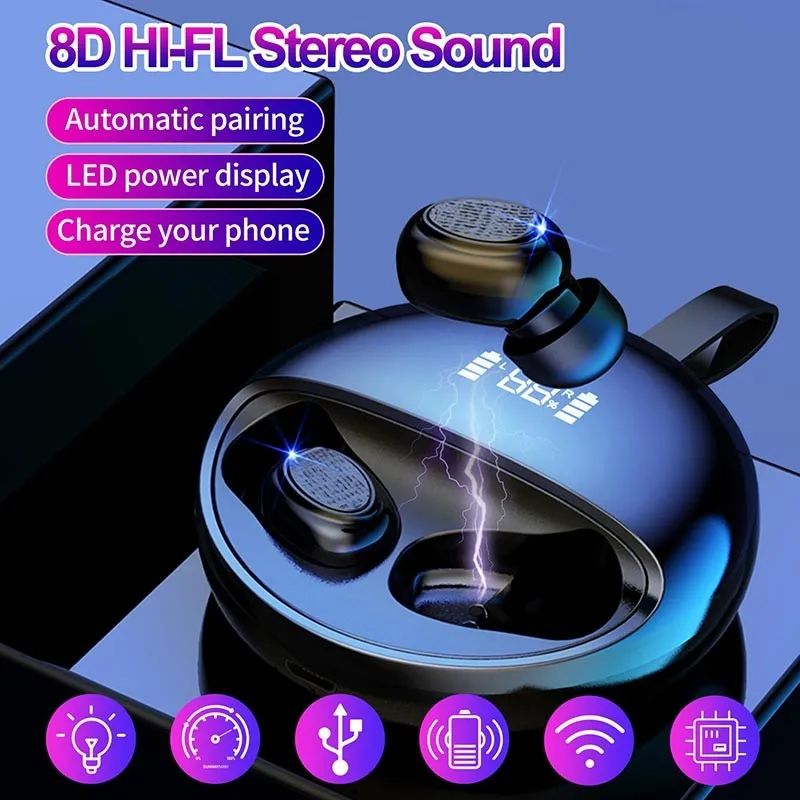 

Wireless Earphones Bluetooth V5.0 Earphone Mini TWS Wireless Bluetooth Headphones Hifi StereoTouch Control Handfree Headset