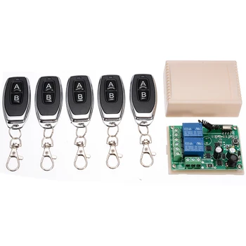 

12V 433MHZ Remote Control Transmitter Receiver 2CH RF Switch Wireless Remote Controller for Garage Door RGB lights