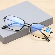 Modne okulary do czytania Anti Blue-ray metalowa ramka okulary do czytania kobiety mężczyźni dalekosiężne okulary do pielęgnacji oczu + 1 00 ~ + 4 00 tanie tanio gootrades WOMEN TRANSPARENT CN (pochodzenie) Anti-Blue Light Reading Glasses NONE Z poliwęglanu MIRROR 1 2inch 2 5inch