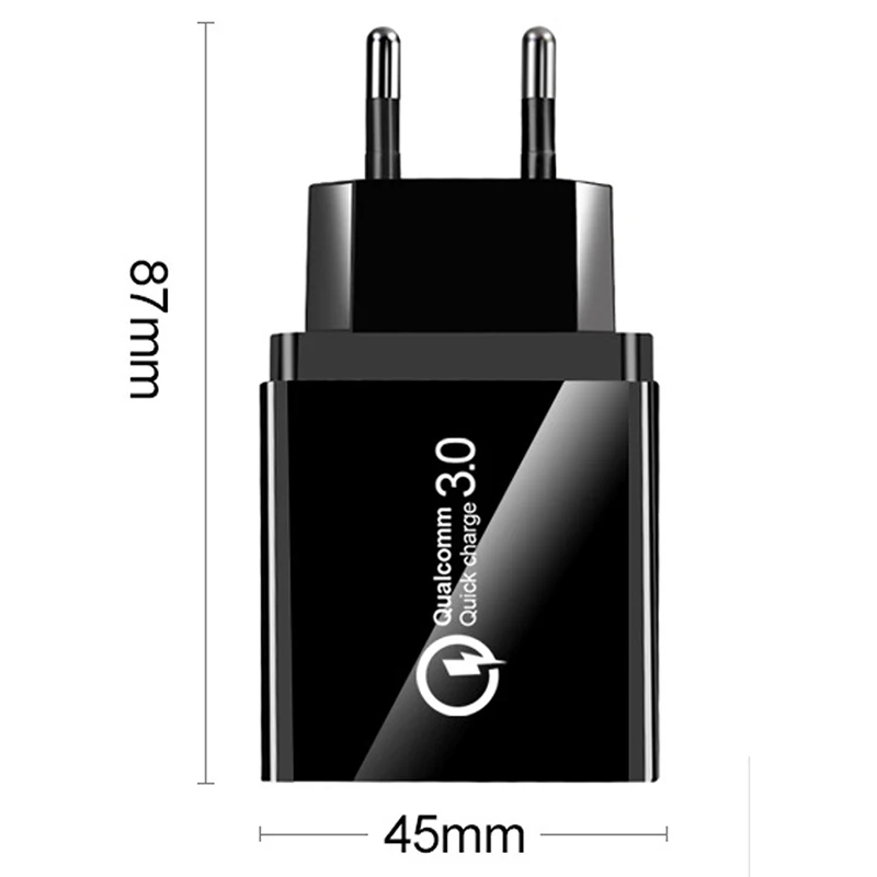 USB зарядное устройство для телефона Qualcomm Quick Charge 3,0 18 Вт Быстрое USB зарядное устройство для путешествий настенное зарядное устройство адаптер для IPhone для samsung для Xiaomi - Тип штекера: Европейский Союз (ЕС)