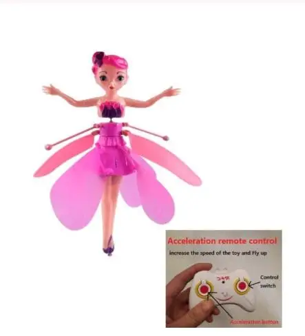 pink Подвесной инфракрасный светильник Летающая кукла, игрушка волшебная фея принцесса индукция мини БПЛА дистанционного управления девочка подарок кукла игрушка - Цвет: pink