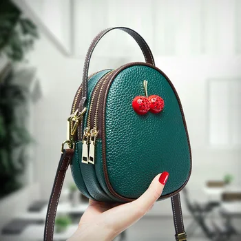 

Woman Package 2019 Hit Color Single Shoulder Package Cherry Packet All-match Cable Satchel Sumer Small Bag