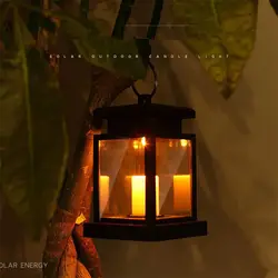 Солнечный подвесной фонарь подсвечники уличная гирлянда «свечи» световой эффект с крючками для сада Патио газон шезлонг зонт-тент дерево