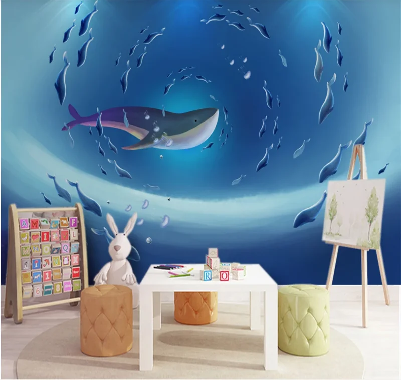

Xuesu Ocean children room background wall cartoon 3d wallpaper children room custom wallpaper photo wall