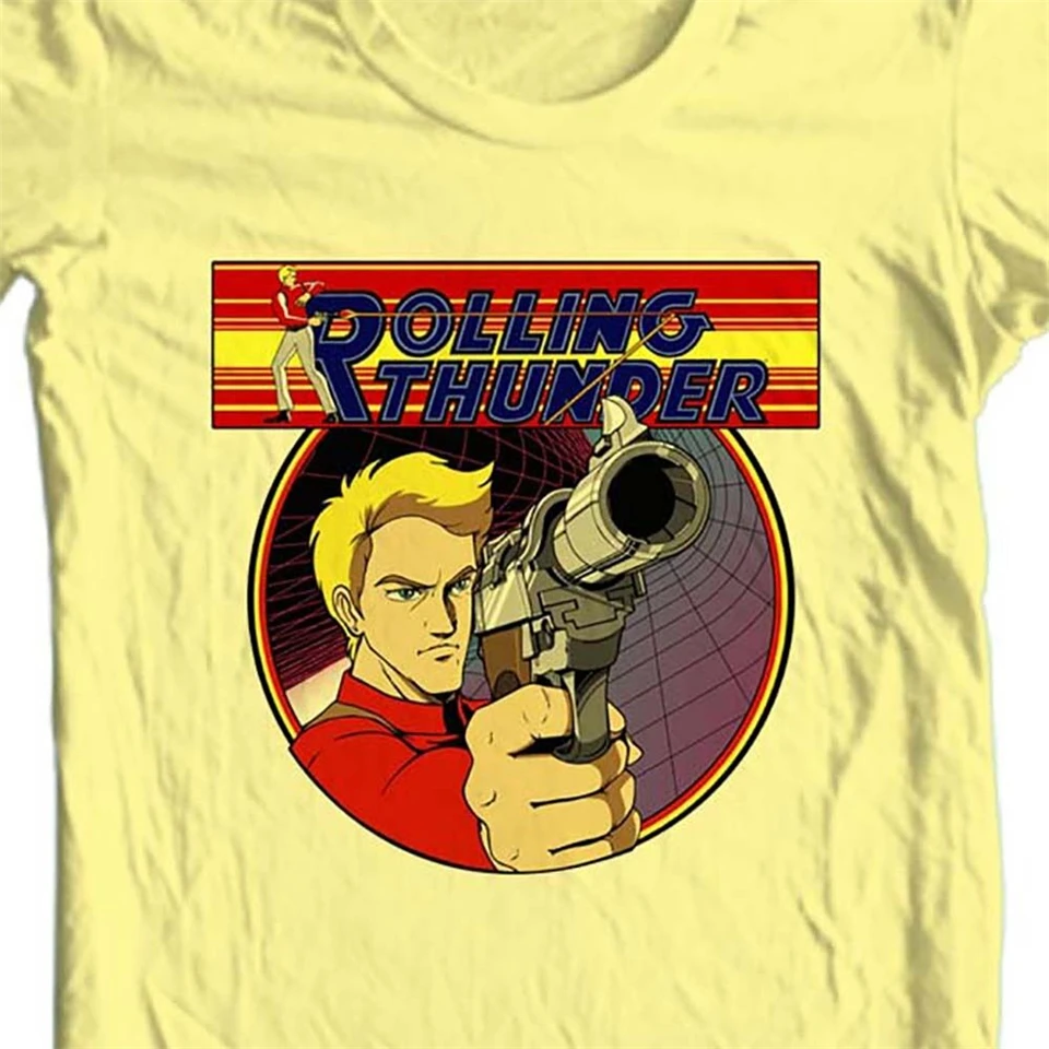 Футболка Rolling Thunder в стиле ретро 1980's arcade video game винтажные хлопковые облегающие