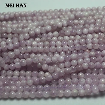 

Meihan free shipping (1 strands/set) natural Madagascar kunzite 5-5.5mm round charm gem stone beads for jewelry DIY making