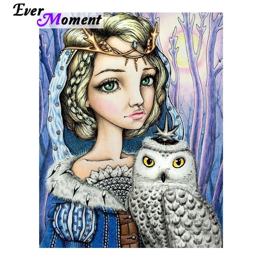 Алмазная картина Ever Moment, Сказочная сова, лес, стразы 5D, сделай сам, мозаика, полная квадратная дрель, алмазная вышивка S2F2357