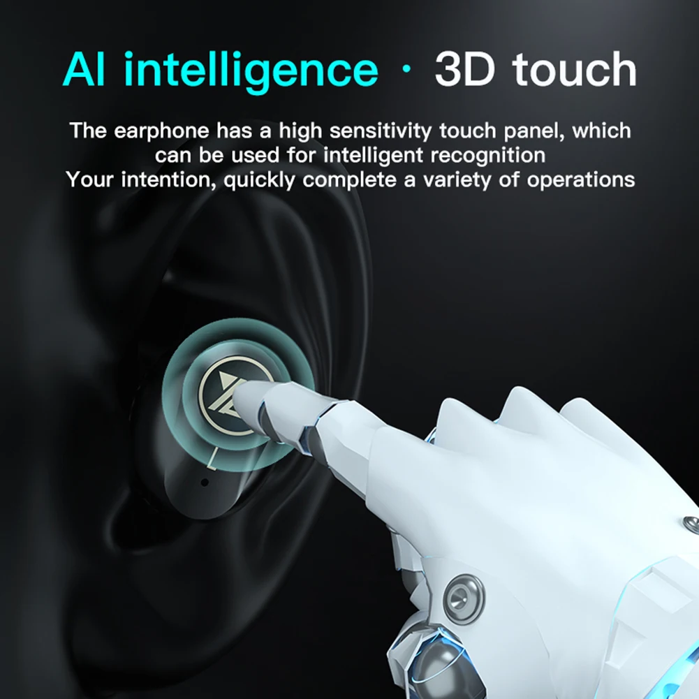 LED Power Display Wireless Touch Control Headphones Waterproof HIFI Sounds Handsfree Auto Pairing SportEarbuds Earpiece