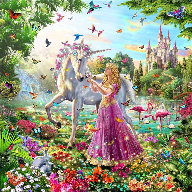 

5D DIY Diamond Painting Beauty and Unicorn Embroidery Anmial Full Round Cross Stitch Diamond Kit Mosaic Rhinestones Home Decor