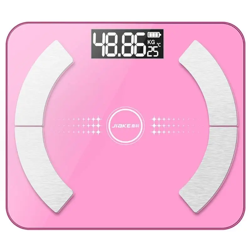 Умные голосовые lcd Bluetooth APP Body Fat весы электронные весы для Apple/IOS - Цвет: Розовый