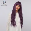 La Sylphide Halloween Cosplay Lolita Wig Long Nature Wave Purple Synthetic Hair Wigs with Bangs for Woman Heat Resistant Fiber ► Photo 3/6