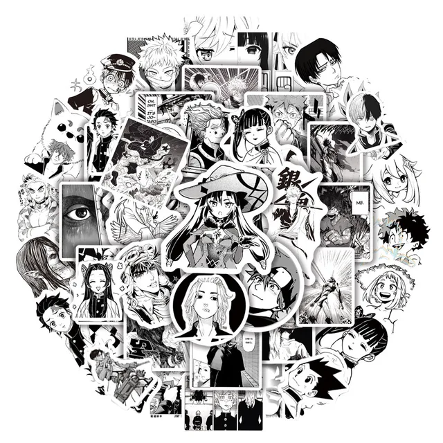 10/30/50/100PCS Mix Anime Demon Slayer Attack on Titan Stickers Graffiti Decals Kids Toy Phone Laptop Luggage Bike Car Sticker 2