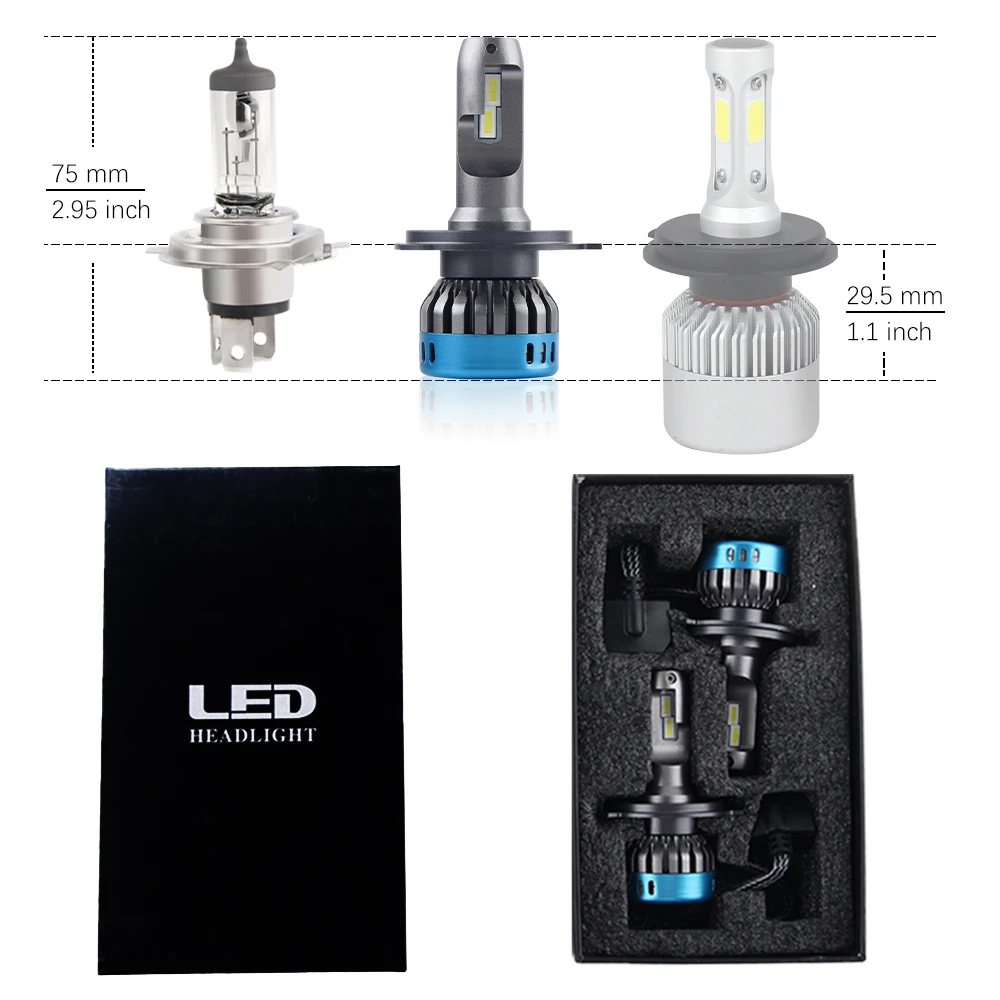 BraveWay Auto Lamps LED Chip H1 H4 H7 H8 H11 9005 HB3 9006 HB4 Car Led Headlight Bulb Fog Light 16000LM 6500K 50W Conversion Kit led car lights led lights led bulbs led headlights led car headlights car headlamps