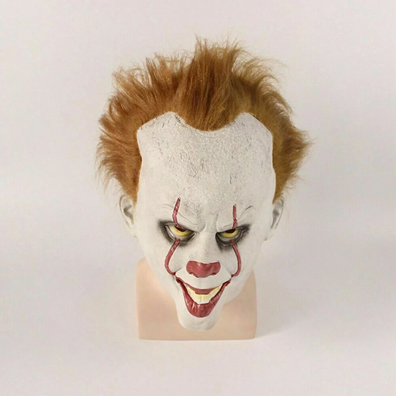 Adult Pennywise IT Clown Deluxe Latex Over Head Halloween Scary Horror