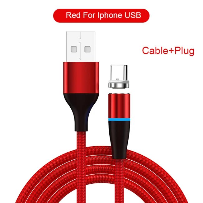 Jellico светодиодный кабель для быстрой зарядки Магнитный кабель usb type C Магнитный кабель USB кабель микро-зарядного устройства для iPhone samsung huawei - Цвет: Red For Type C