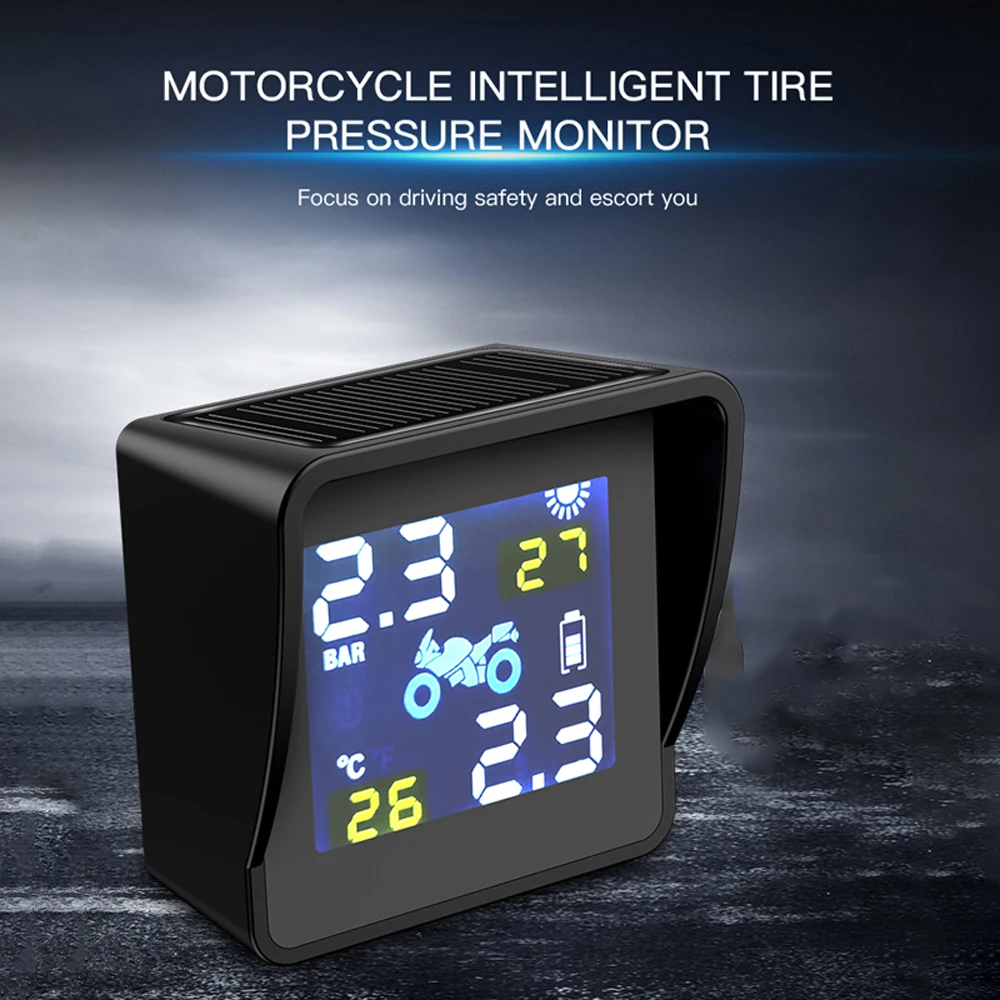 

Wireless Universal Motorcycle Tire Pressure Monitor High Accurancy Motor TMPS Tyre Pressure Monitoring System