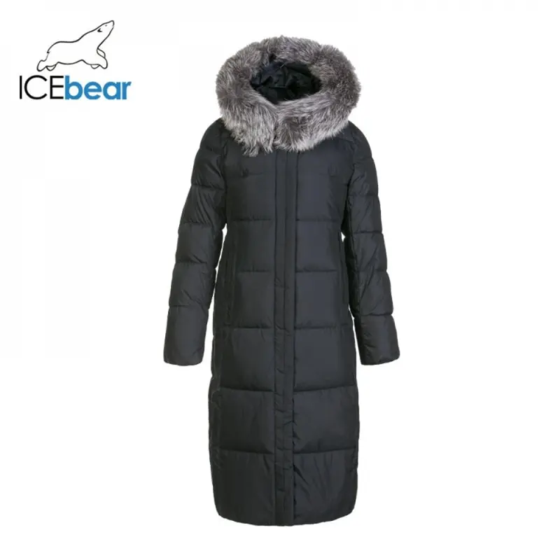 ICEbear Новинка 2019 зимнее длинное женское хлопковое платье модная теплая Женская