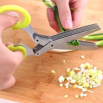 

Stainless Steel Kitchen Scissors Multifunctional Household Green Onion Seaweed 5-layer Food Shredder Strong Paper Shredder
