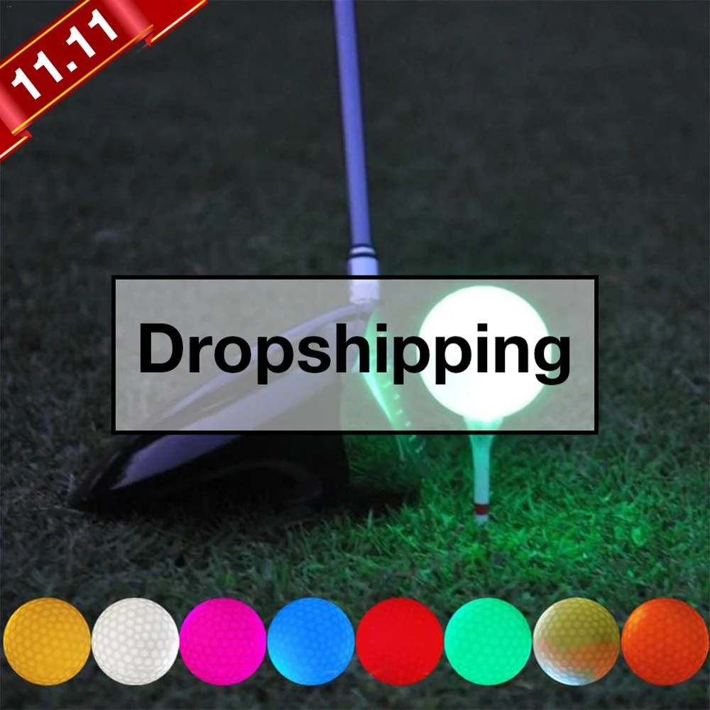1pcs Luminous Led Golf Ball Lightup Flashing Night Light Glowing